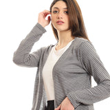 Shades Full Sleeves Open Neckline Cardigan - Kady