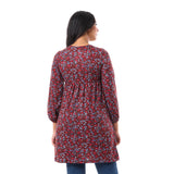 Floral V-Neck Full Sleeves Blouse - Kady