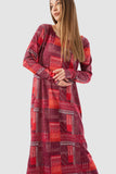 Side Slits Patterned Nightgown