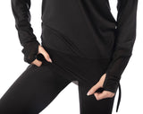 Long Sleeve Mesh Sweatshirt In Black - Fit Freak