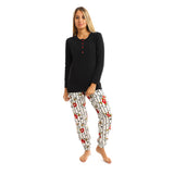 Pajama Plain Long Sleeves Top With Pocket - Kady