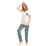 Leopard & Floral Summer Pajama Set - Kady