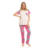 Polka Dots With Floral Summer Pajama Set - Kady