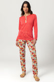 Kady Long Sleeves Top & Floral Pants Pajama Set