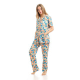 Short Sleeves Floral Summer Pajama Set - Kady