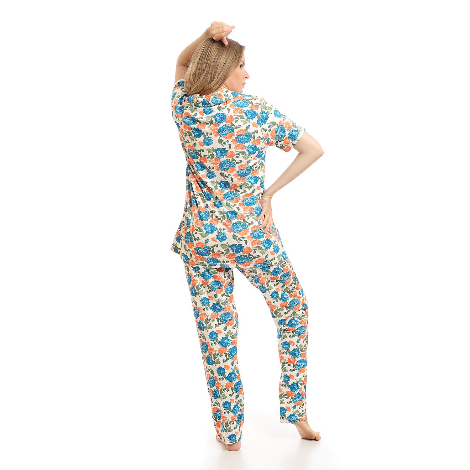 Short Sleeves Floral Summer Pajama Set