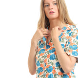 Short Sleeves Floral Summer Pajama Set - Kady
