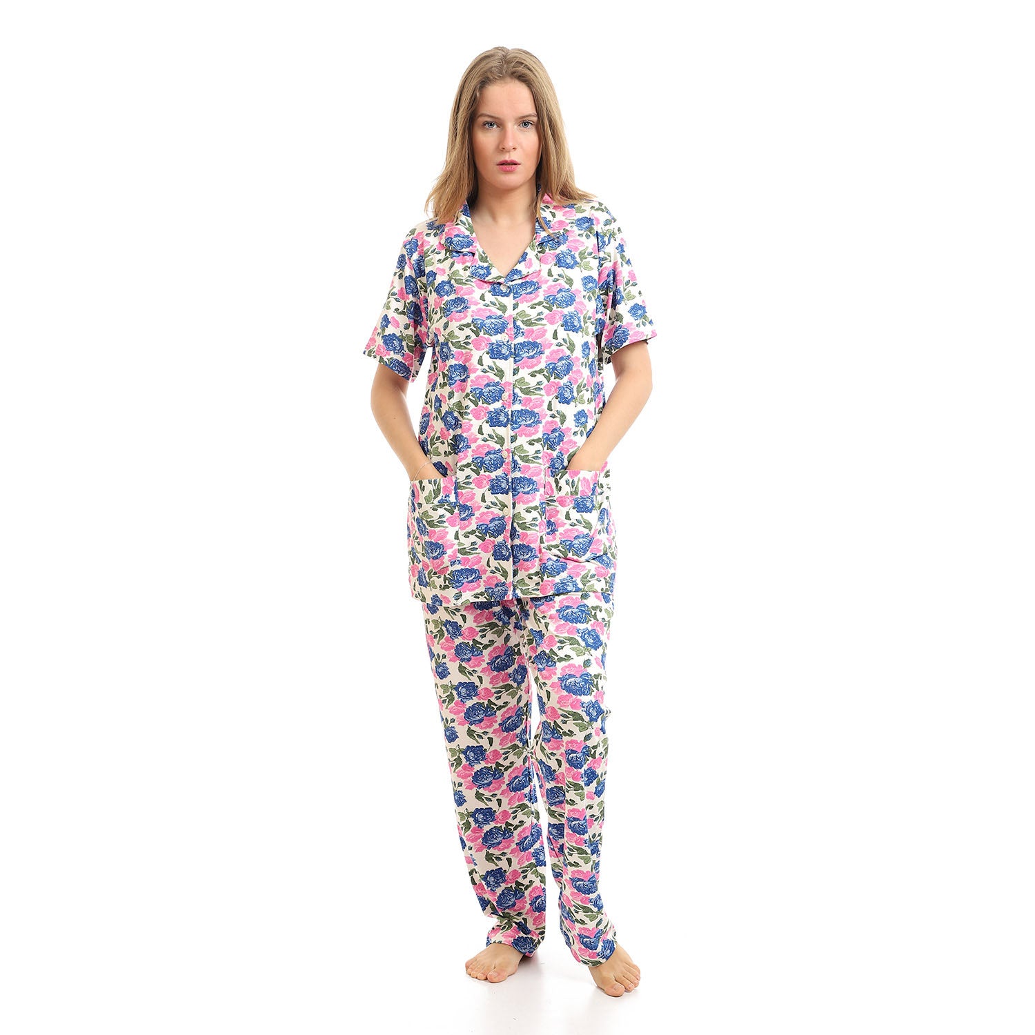 Short Sleeves Floral Summer Pajama Set