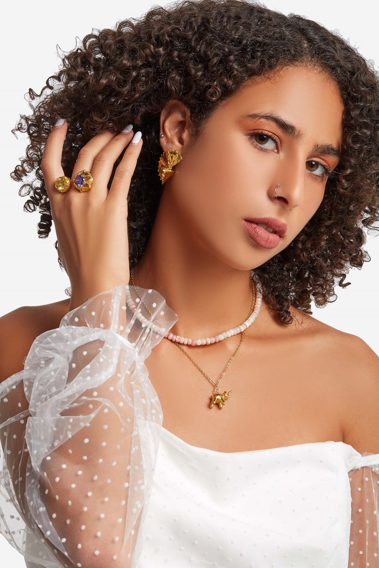 Samia Gamal Earrings Women Earrings DNA Jewlery Gold 