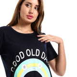 Printed "Good Old Days" Neck Sleepshirt (48102) - Kady