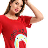 Printed "Good Old Days" Neck Sleepshirt (48102) - Kady