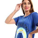 Printed "Good Old Days" Neck Sleepshirt (48102) - Kady