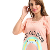 Printed "Good Old Days" Neck Sleepshirt (48102) - Kady