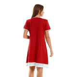 Chest Ribbon Over Reddish Sleepshirt - Kady
