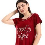 White "Good Night" Over Sleepshirt (4890) - Kady