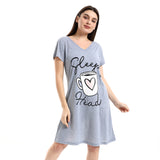 Cap Sleeves Printed Sleepshirt (4894) - Kady