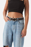 Cordován Il Cuoio O-Ring Skinny Knot Belt Women Belts Cordovan Medium Brown Printed 