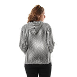 Unisex Thin Stripes Zipped Hooded Sweatshirt - Kady