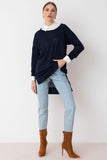 High Low Knitted Sweatshirt