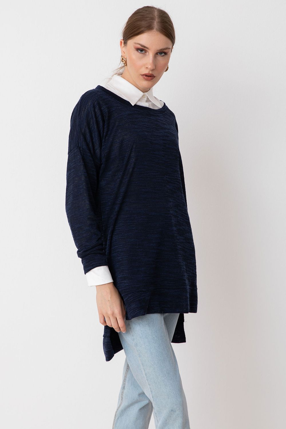 High Low Knitted Sweatshirt