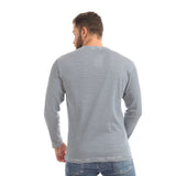 Round Neck Stiped Buttoned T-Shirt - Kady