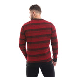 Casual Striped V-Neck Sweatshirt - Kady