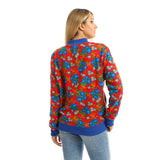 printed zipper henly padded jacket with pockets