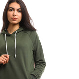 raglan long sleeves sweatshirt with hoodie