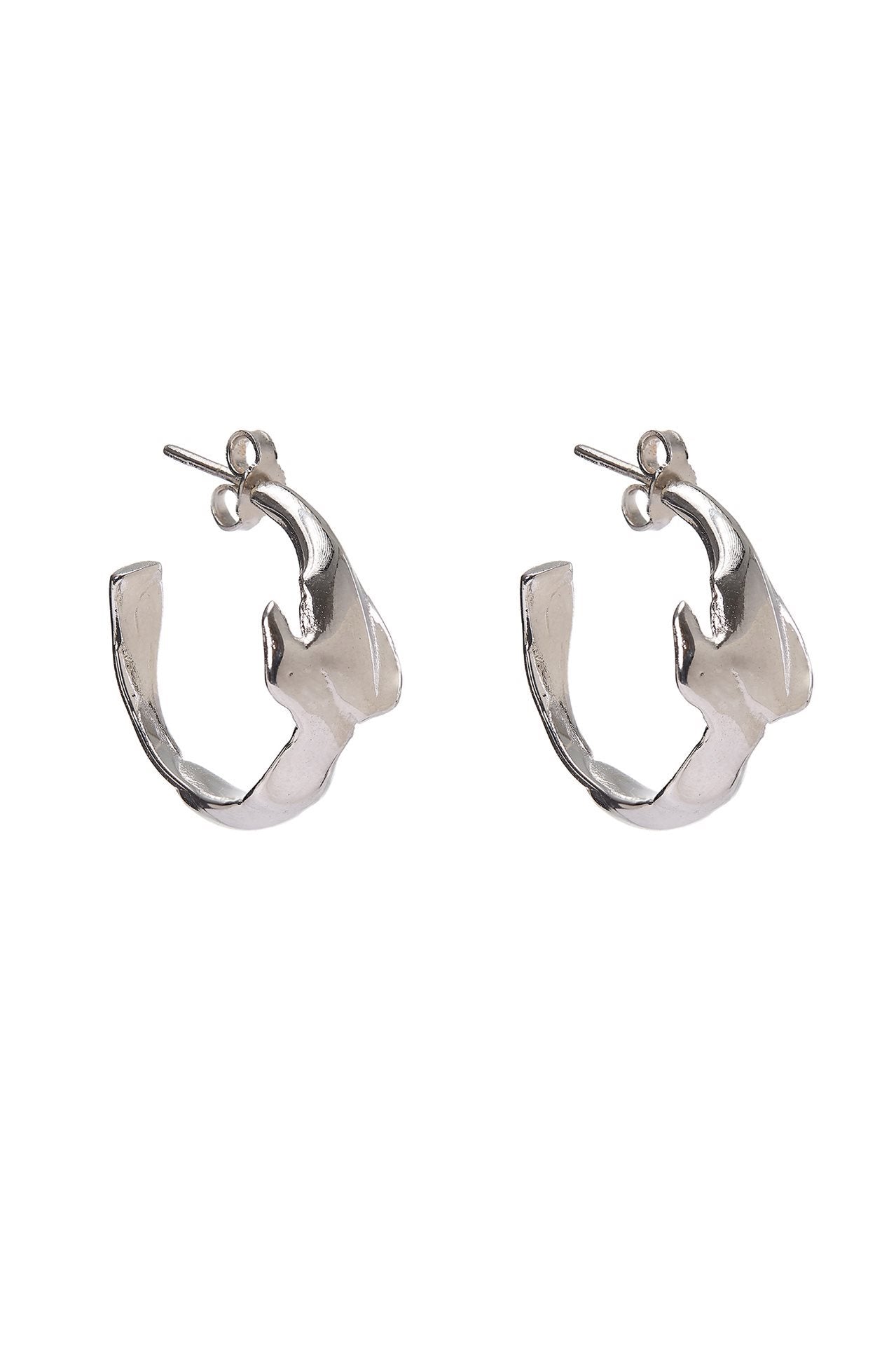Large Random Silver Earrings Women Earrings Eman Aglan 