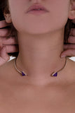 Vicinity Triangle Collar Women Necklace Trinity Designs Purple 