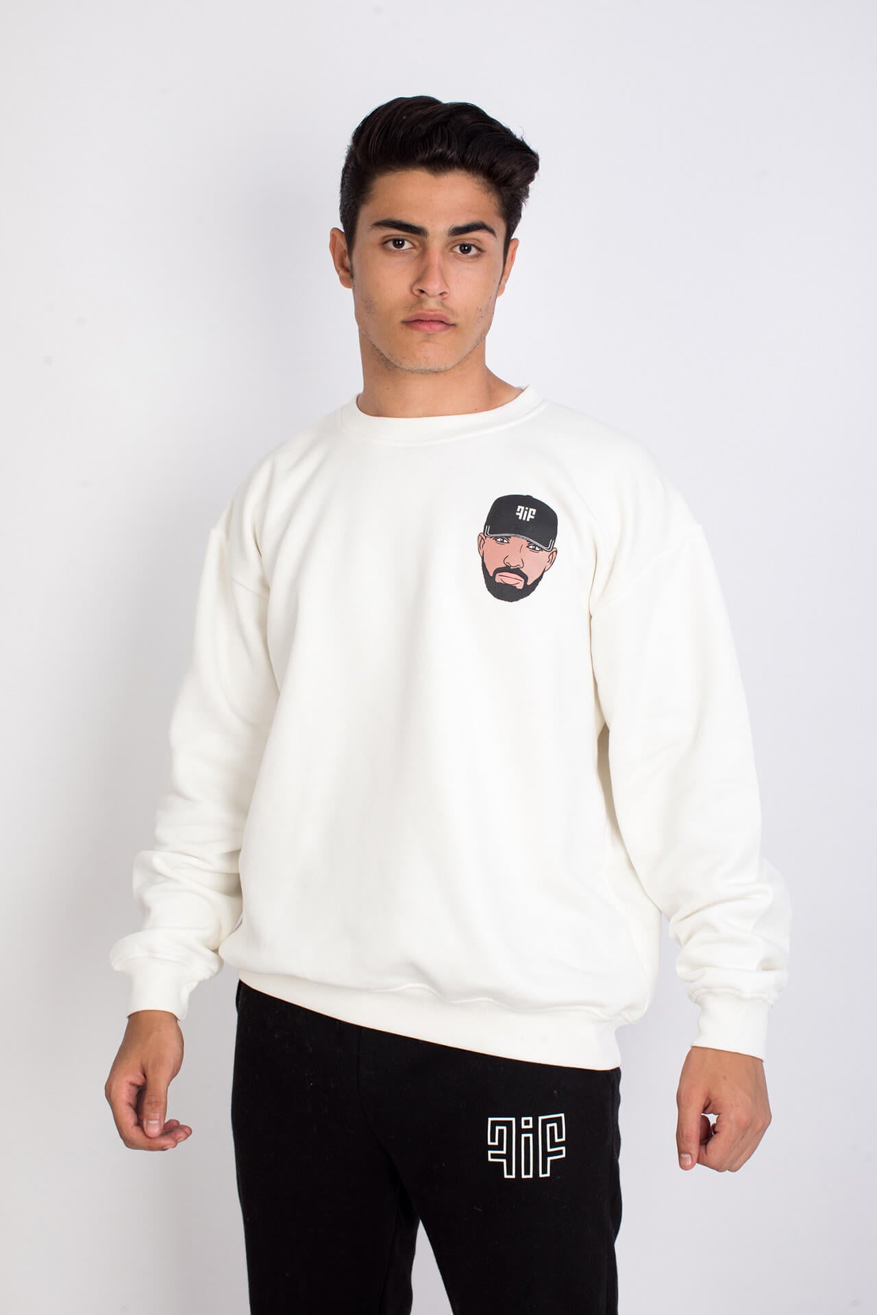 D Sweatshirt Unisex Sweatshirts & Hoodies FIF X-Small White 