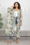 Organza Floral Long Front Kimono - Boujie Boutique