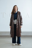 Trendy Leather Coat - Aida