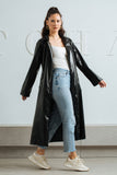 Trendy Leather Coat - Aida