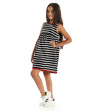 Girls Striped Sleeveless Dress - Kady