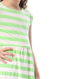 Girls Cap Sleeves Striped Sleep-Shirt