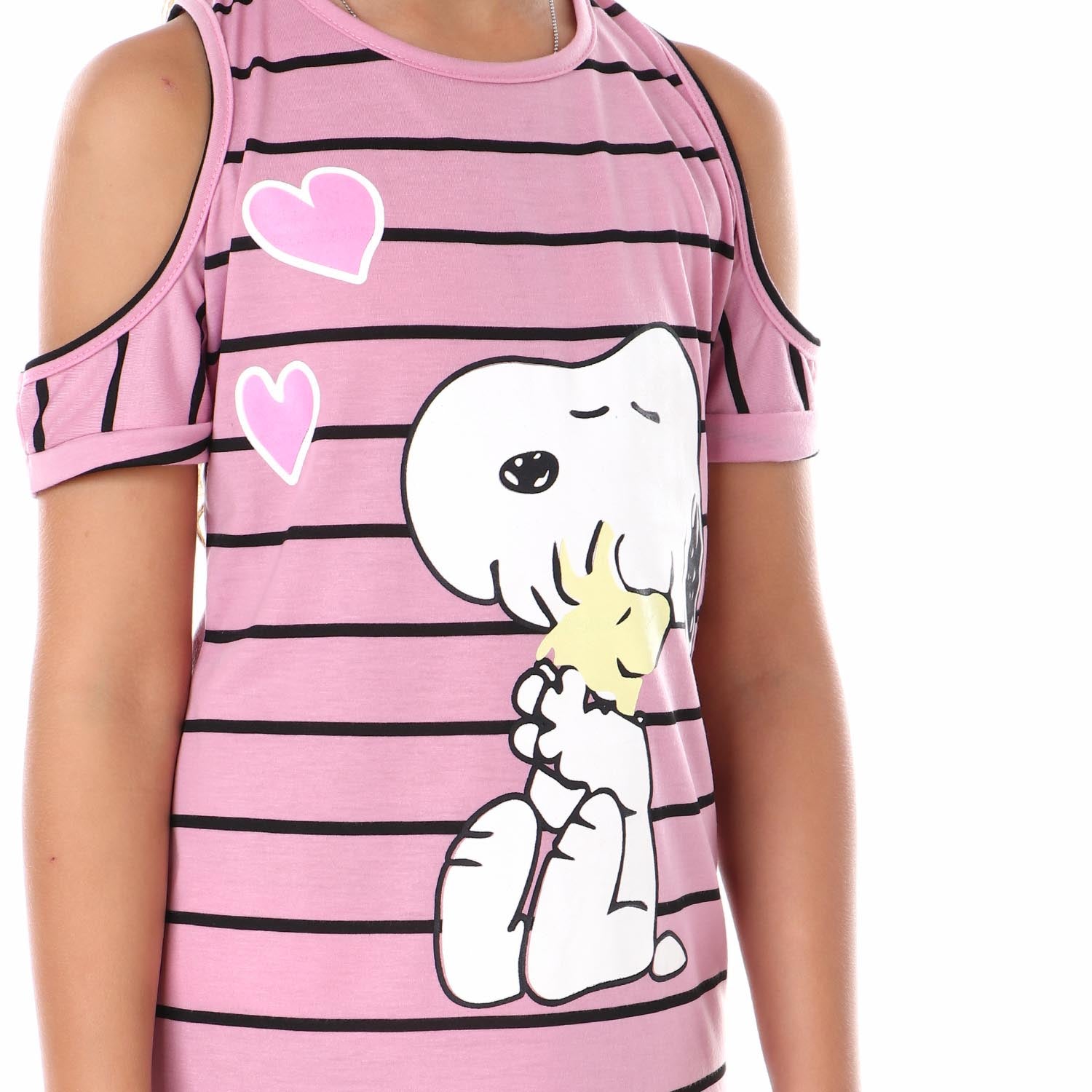 Kady Girls Printed Snoopy Striped Night-Gown