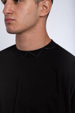 T-Shirt With Embroidery on Collar - Recesses