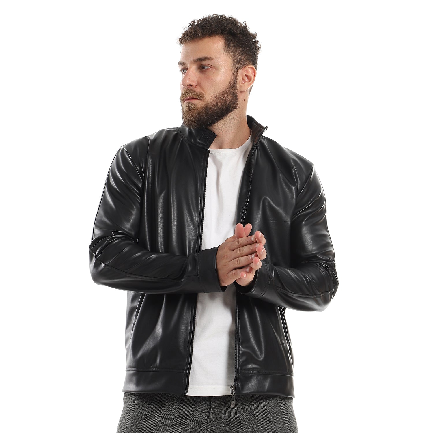 Kady Side Pockets Zipper Leather Jacket