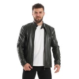Side Pockets Zipper Leather Jacket - Kady