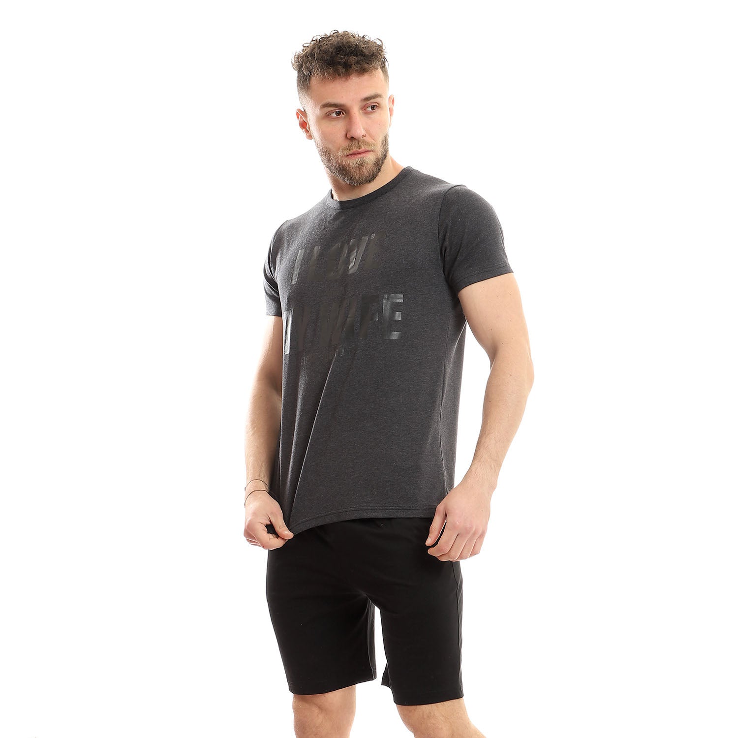 sports set printed T-shirt and shorts