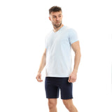 pyjama set plain shorts with V-neck plain T-shirt