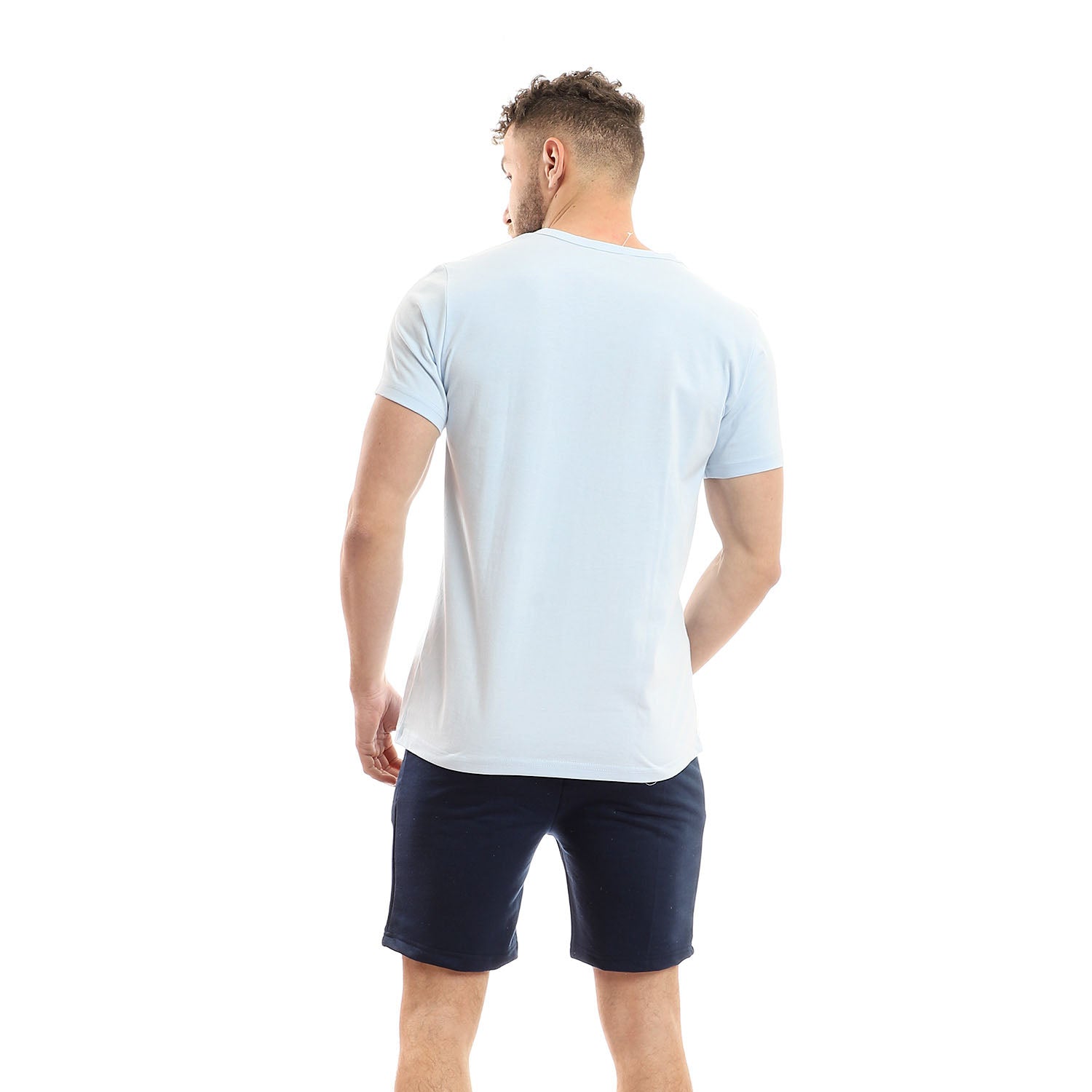 pyjama set plain shorts with V-neck plain T-shirt