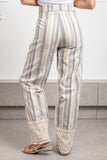 Pastel Stripped Wide-Leg Pants - NG Design