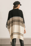 Colored Poncho with Fringes