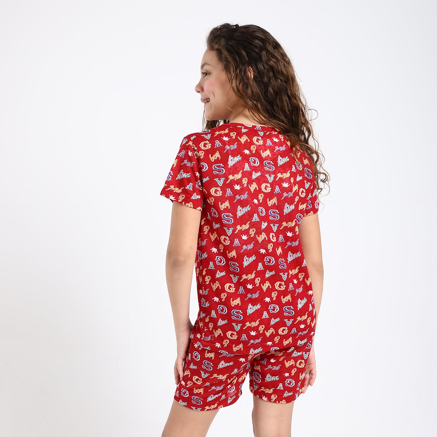 Unisex Self Patterned Pajama Short Set
