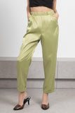 Satin Pants Women Pants Recesses Small Green 
