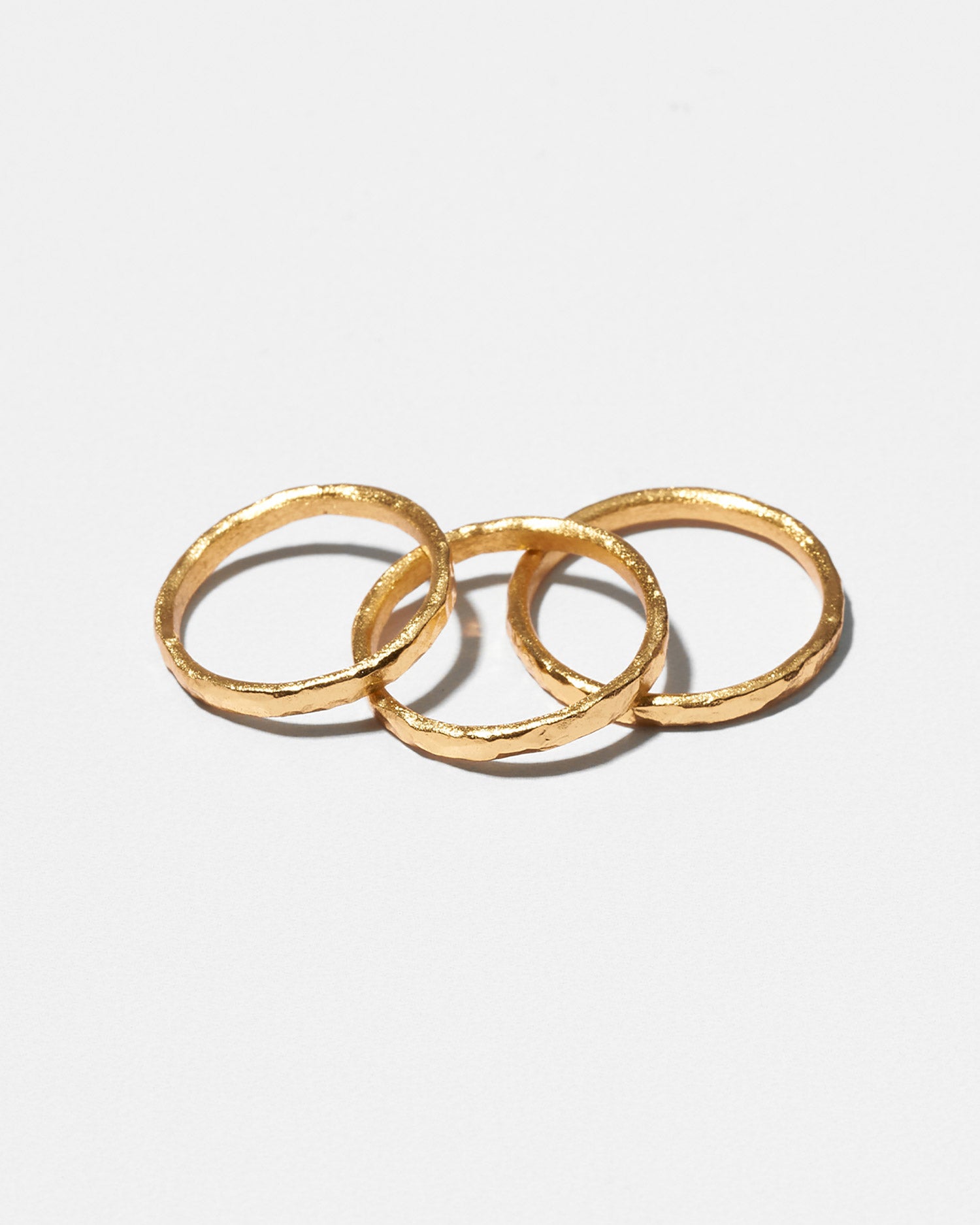 Round Texture Gold Stacking Rings