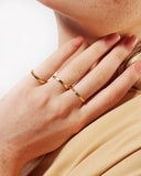 Round Texture Gold Stacking Rings