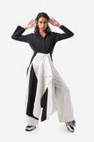 Glitter Linen & Poplin Jumpsuit Women Jumpsuits Mazoura Fashion Medium Black 